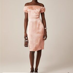 off the shoulder satin jcrew dress